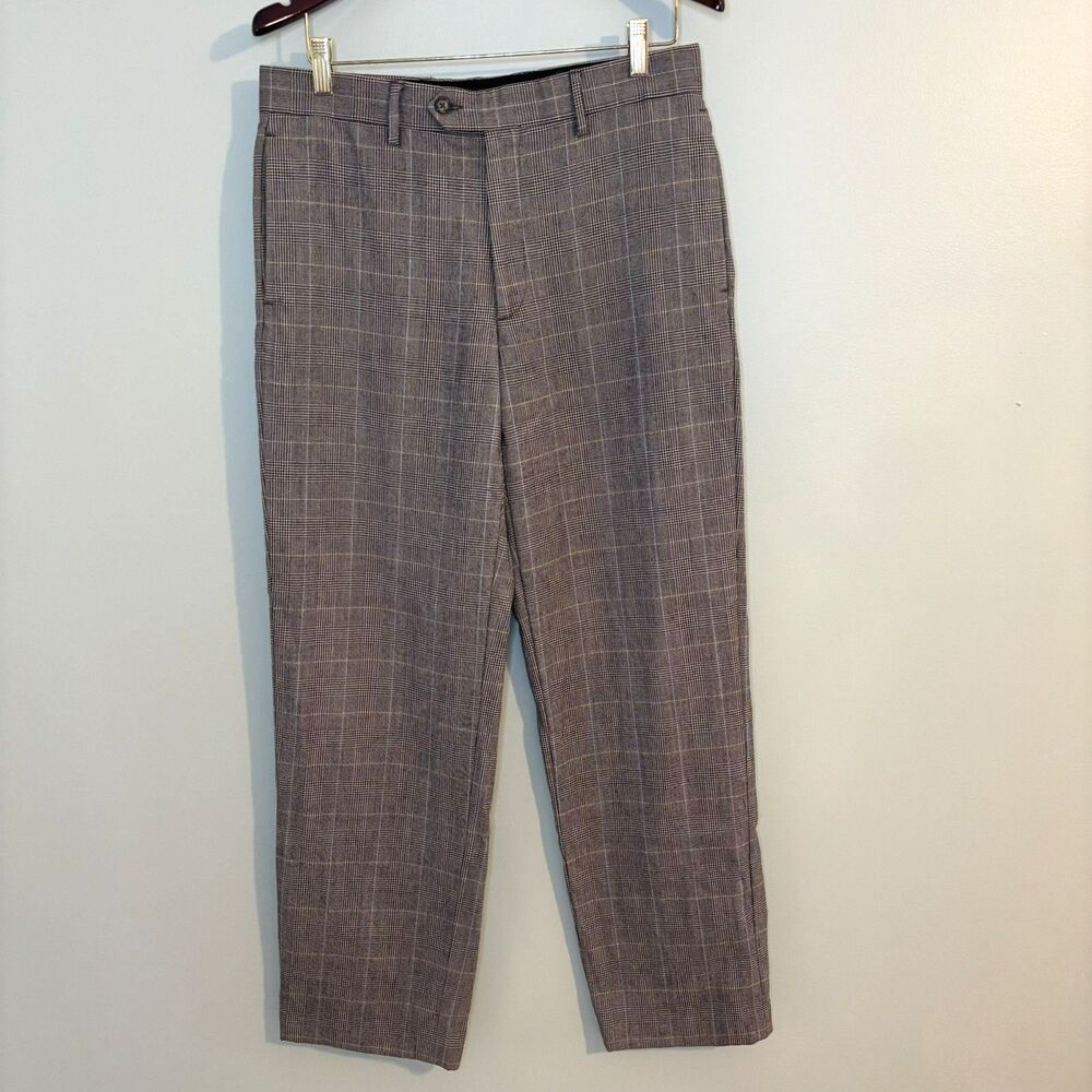 VTG Banana Republic 100% Wool Plaid Pants Men 32/32 Grandpa Preppy Gorpcore Prep
